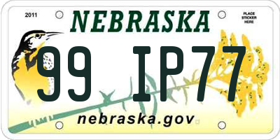 NE license plate 99IP77