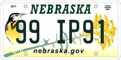 NE license plate 99IP91