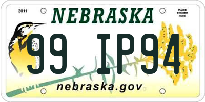 NE license plate 99IP94