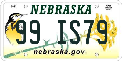 NE license plate 99IS79