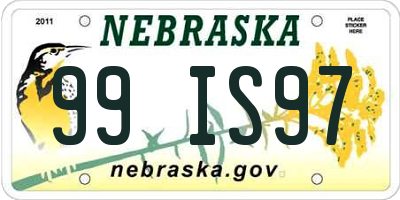NE license plate 99IS97