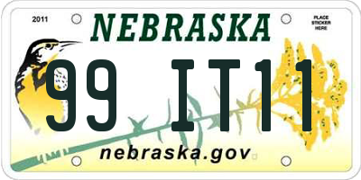 NE license plate 99IT11