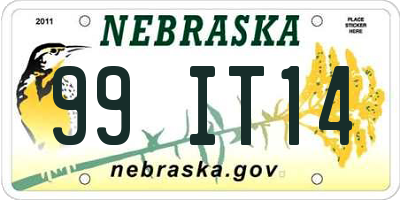 NE license plate 99IT14