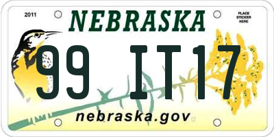 NE license plate 99IT17