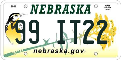 NE license plate 99IT22