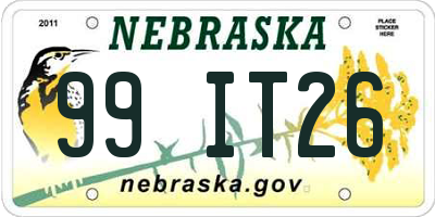 NE license plate 99IT26