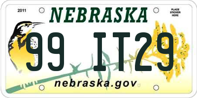 NE license plate 99IT29