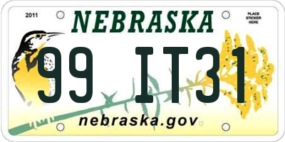 NE license plate 99IT31