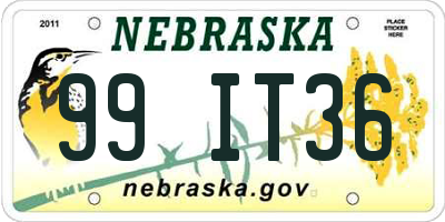 NE license plate 99IT36