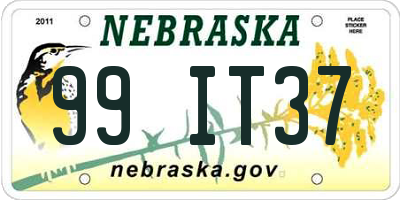NE license plate 99IT37