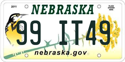 NE license plate 99IT49