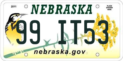 NE license plate 99IT53