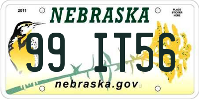 NE license plate 99IT56