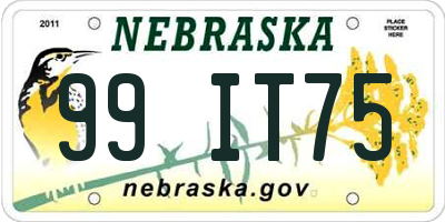 NE license plate 99IT75