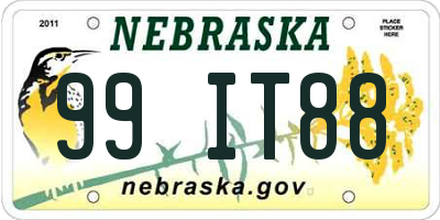 NE license plate 99IT88