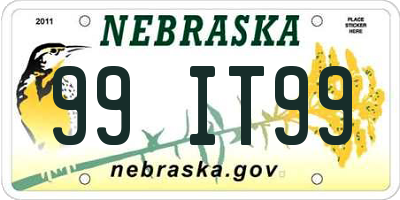 NE license plate 99IT99