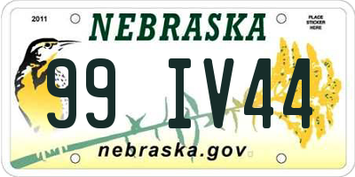 NE license plate 99IV44