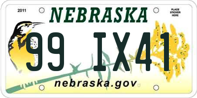 NE license plate 99IX41