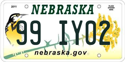 NE license plate 99IY02