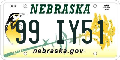 NE license plate 99IY51