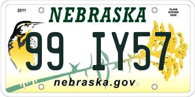 NE license plate 99IY57