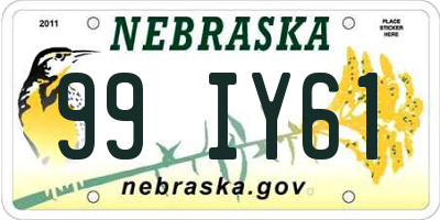 NE license plate 99IY61