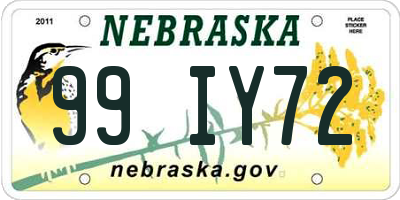 NE license plate 99IY72