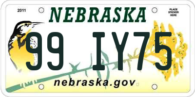 NE license plate 99IY75