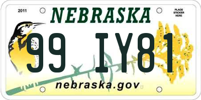 NE license plate 99IY81