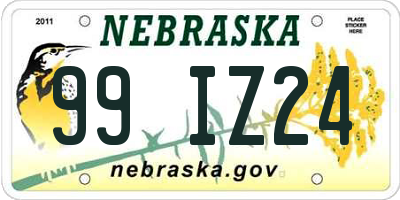 NE license plate 99IZ24
