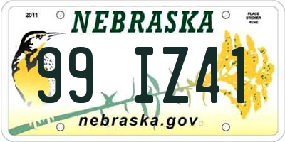 NE license plate 99IZ41