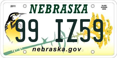 NE license plate 99IZ59