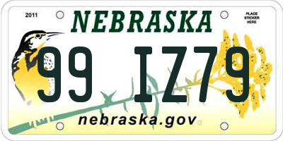 NE license plate 99IZ79