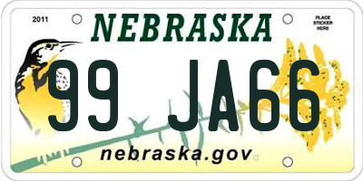NE license plate 99JA66