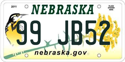 NE license plate 99JB52