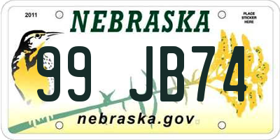 NE license plate 99JB74