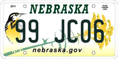 NE license plate 99JC06