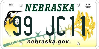 NE license plate 99JC11