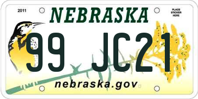 NE license plate 99JC21