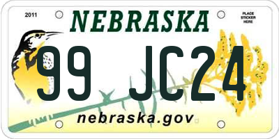 NE license plate 99JC24