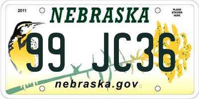 NE license plate 99JC36