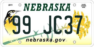 NE license plate 99JC37