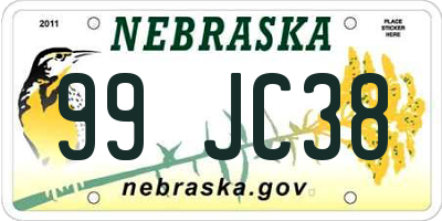 NE license plate 99JC38