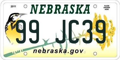 NE license plate 99JC39