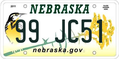 NE license plate 99JC51