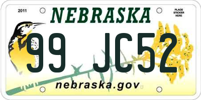 NE license plate 99JC52