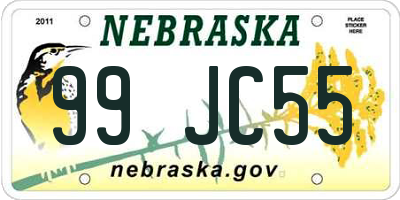 NE license plate 99JC55