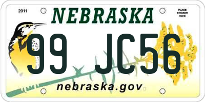 NE license plate 99JC56