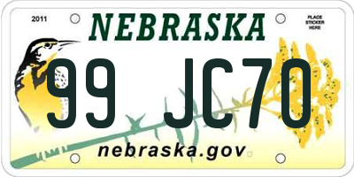 NE license plate 99JC70