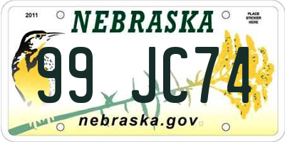 NE license plate 99JC74